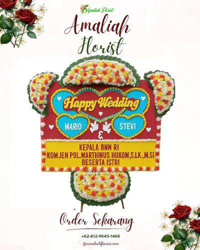 Karangan Papan Bunga Pernikahan di Melawai